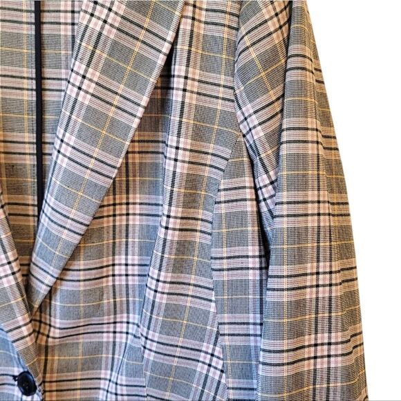 Lane Bryant Women's Neutral Pink Houndstooth Plaid Blazer Size 16 - Picture 4 of 7